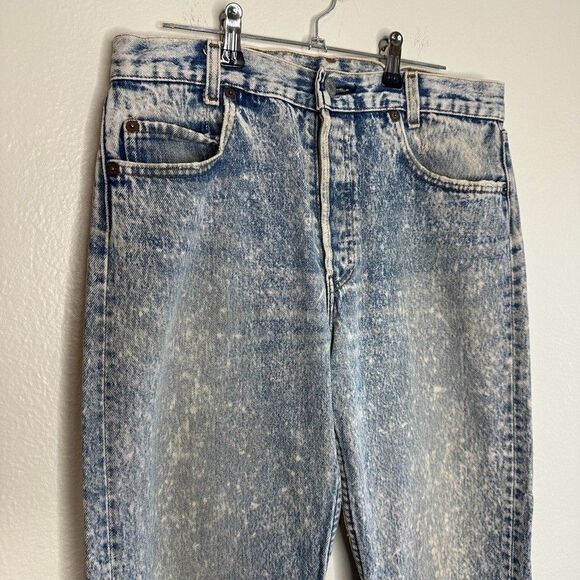 Vintage Levi's 761 Acid Wash Jeans High Waist Straight Leg 80s 90s Grunge 32x31 - Picture 4 of 10